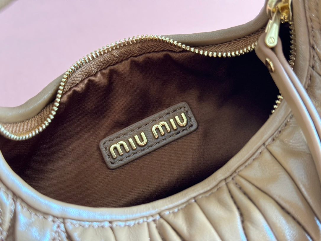 WANDER MATELASSÉ NAPPA MINI BAG 18 IN DARK BROWN LAMBSKIN