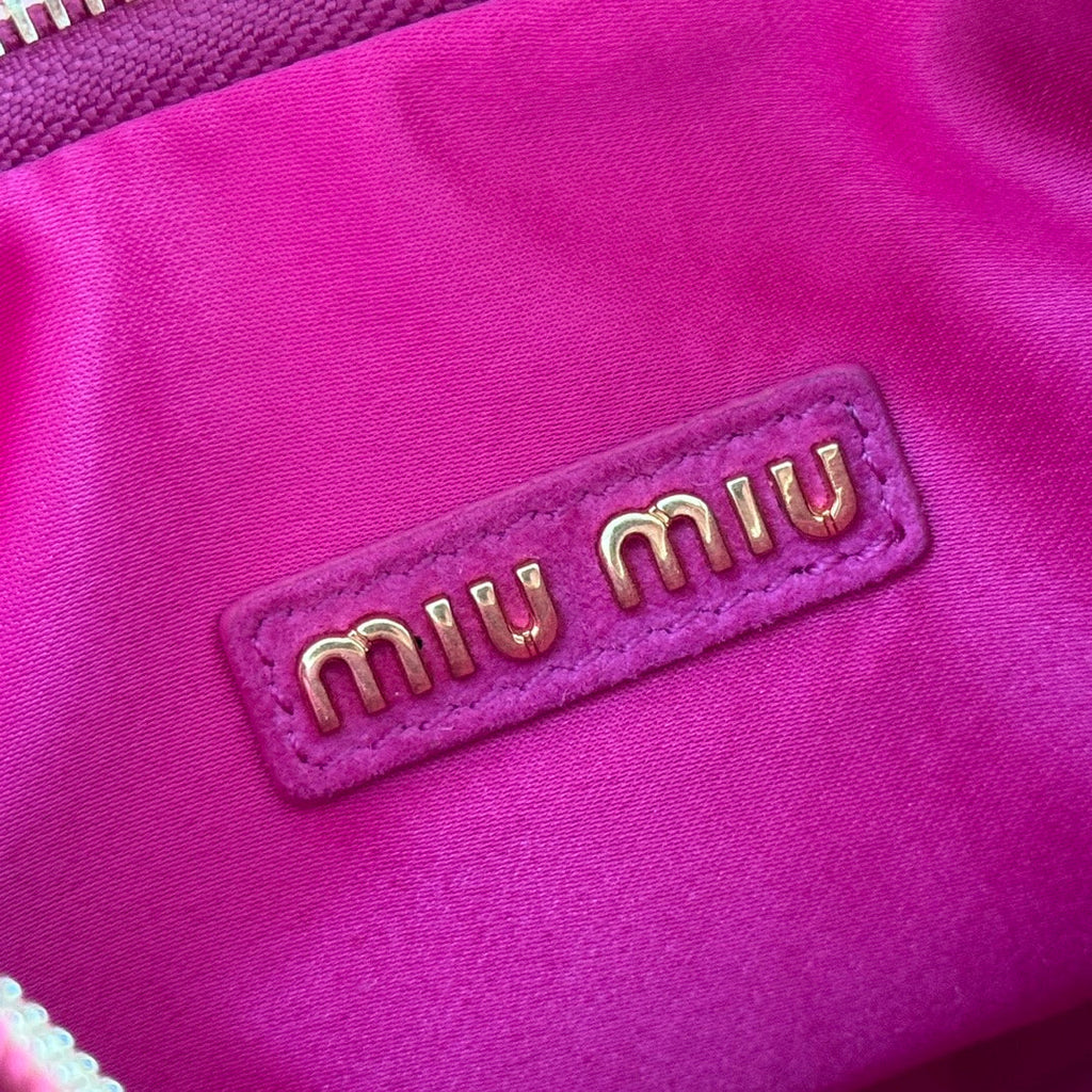 MIU MIU SUEDE HANDBAG 23 DEEP FUCHSIA