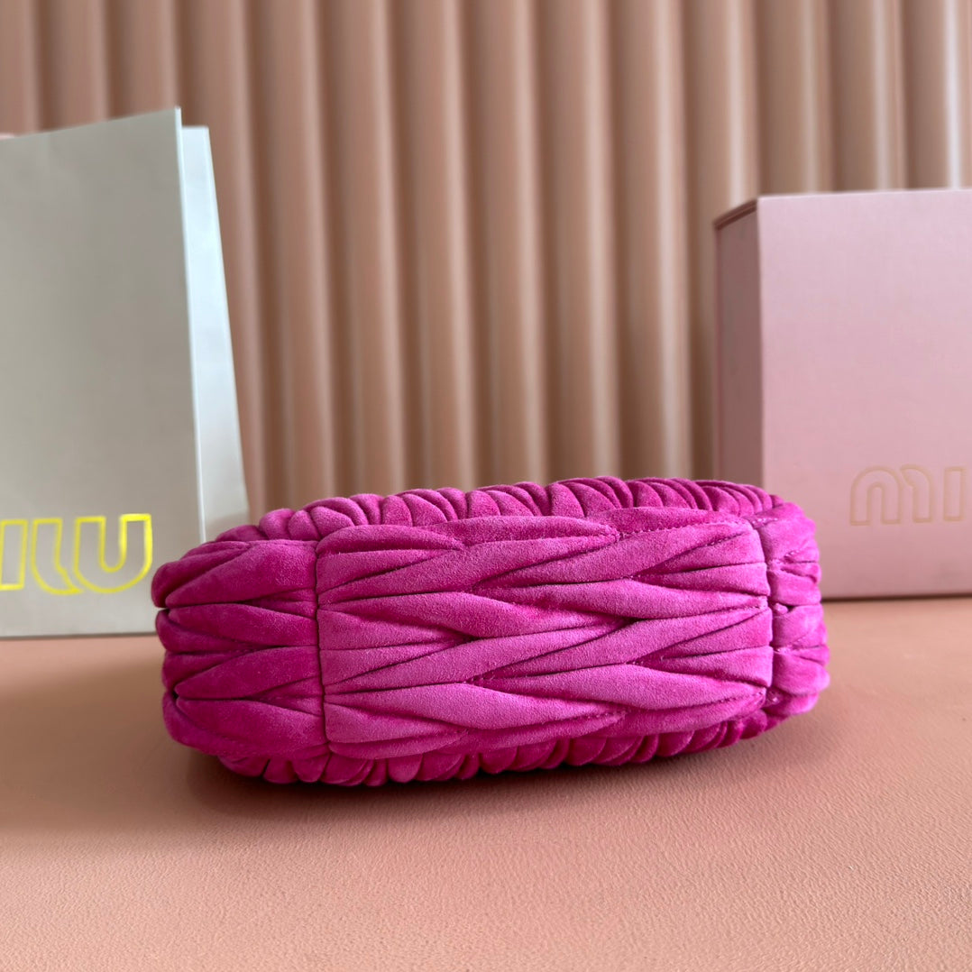 MIU MIU SUEDE HANDBAG 23 DEEP FUCHSIA