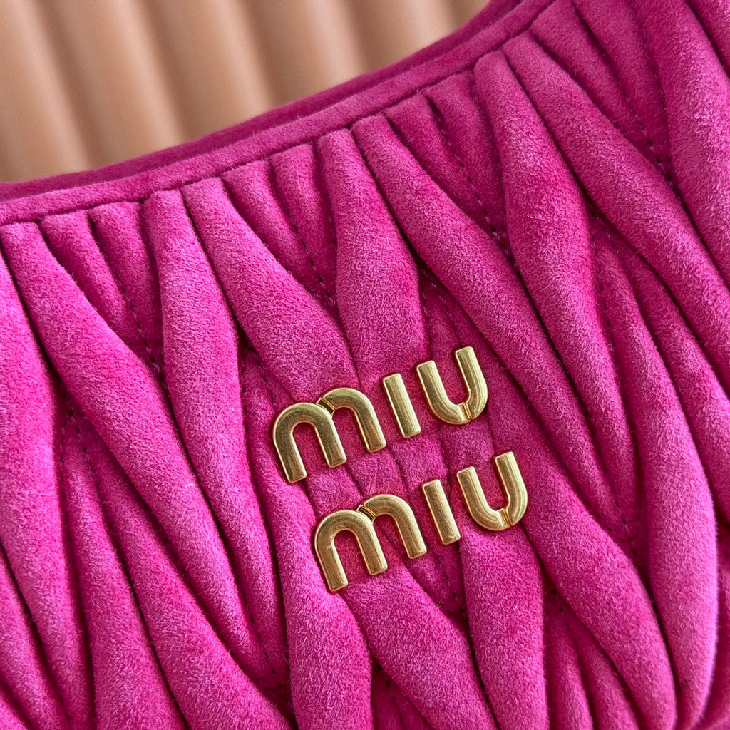 MIU MIU SUEDE HANDBAG 23 DEEP FUCHSIA