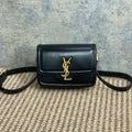 SOLFERINO SMALL SATCHEL 19 IN BLACK CALFSKIN GOLD HARDWARE
