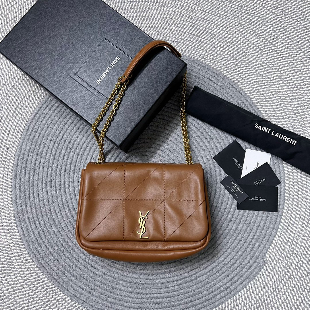 JAMIE 4.3 SMALL BAG 25 IN TAWNY BROWN LAMBSKIN GOLD HARDWARE