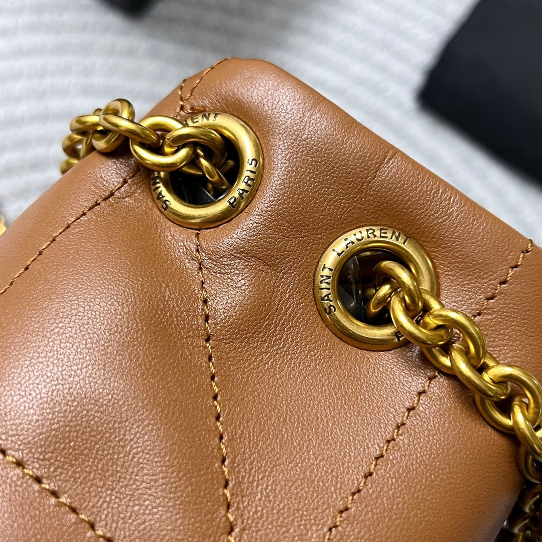 JAMIE 4.3 SMALL BAG 25 IN TAWNY BROWN LAMBSKIN GOLD HARDWARE