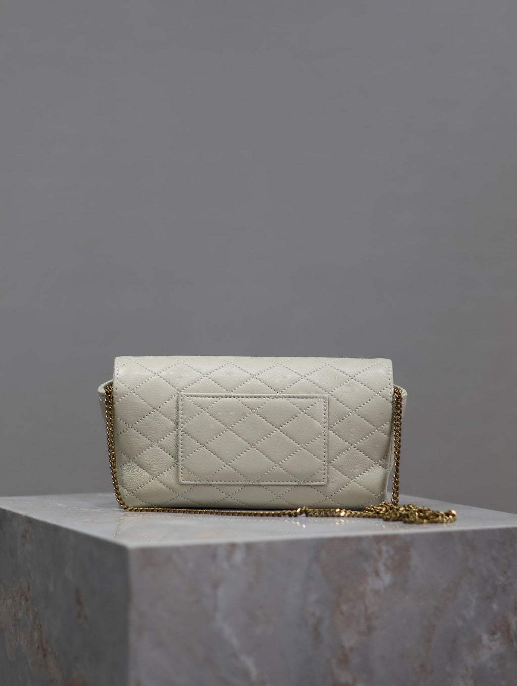 YSL 25S SAINT LAURENT GABY 19 IN BLANC VINTAGE QUILTED CALFSKIN GOLD HARDWRE