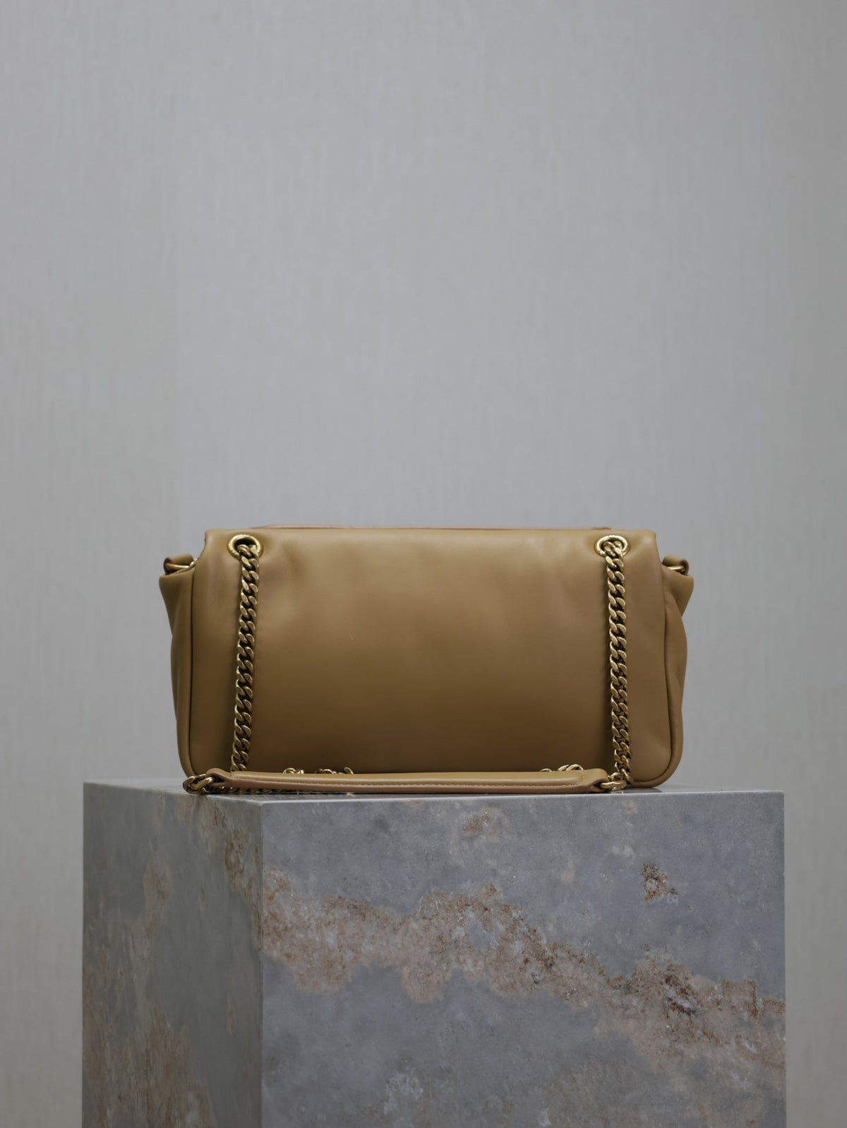 YSL 25S CALYPSO HANDBAG 26 IN LIGHT BROWN LAMBSKIN GOLD HARDWRE
