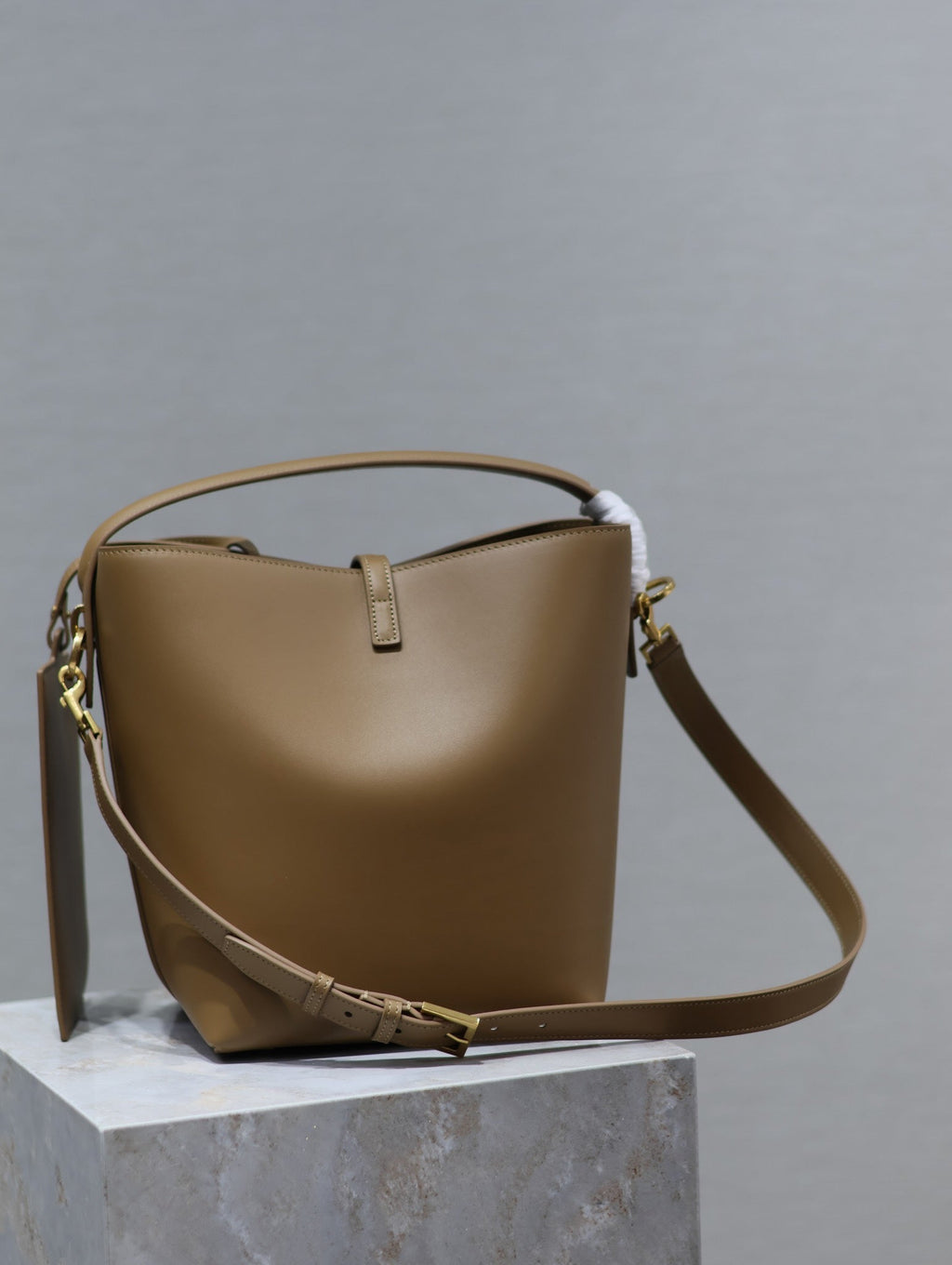 YSL 25S LE 5 À 7 BAG 26 IN BROWN CALFSKIN GOLD HARDWRE