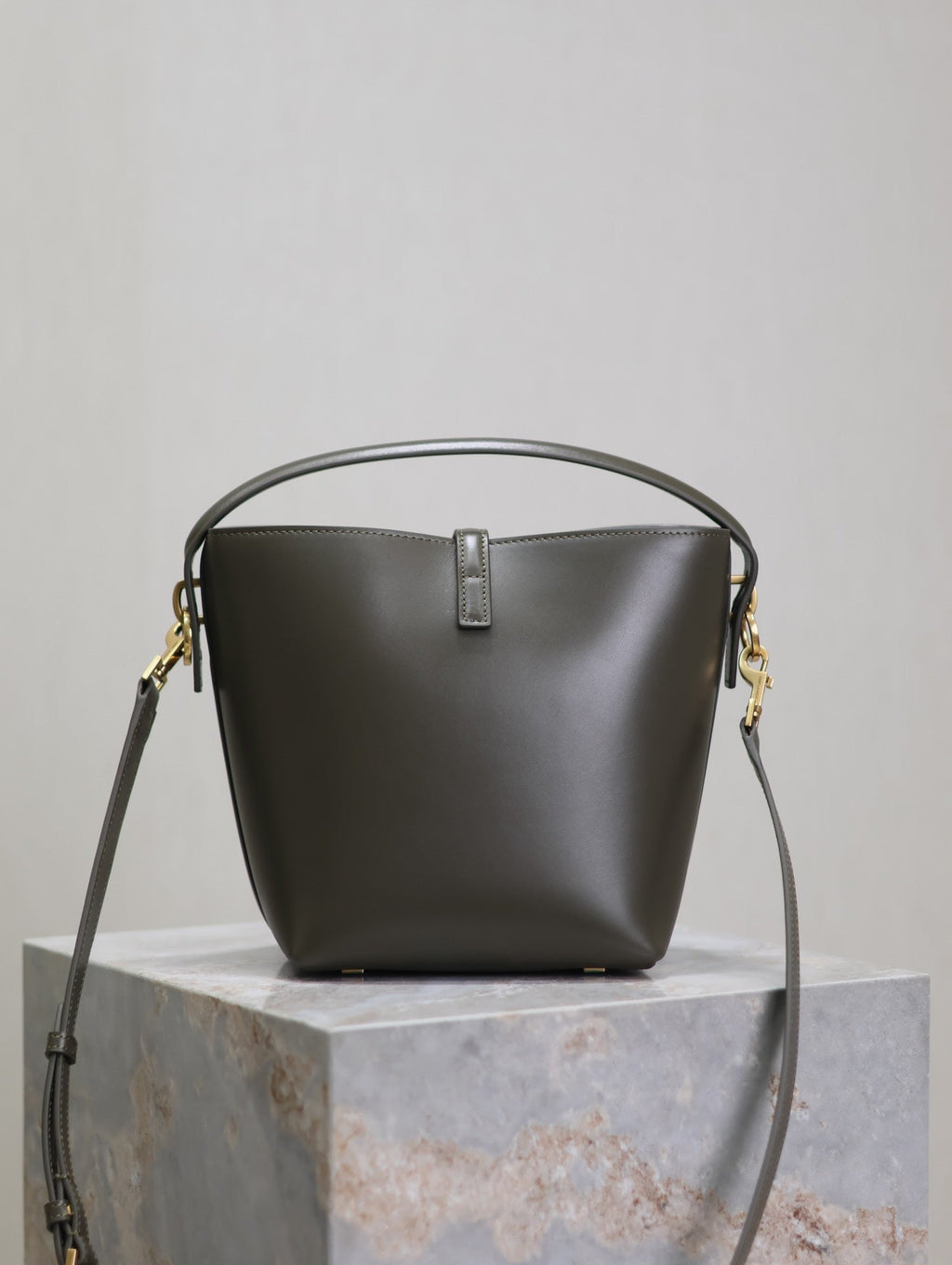 YSL 25S LE 37 MINI 20 IN DARK OLIVE CALFSKIN GOLD HARDWRE