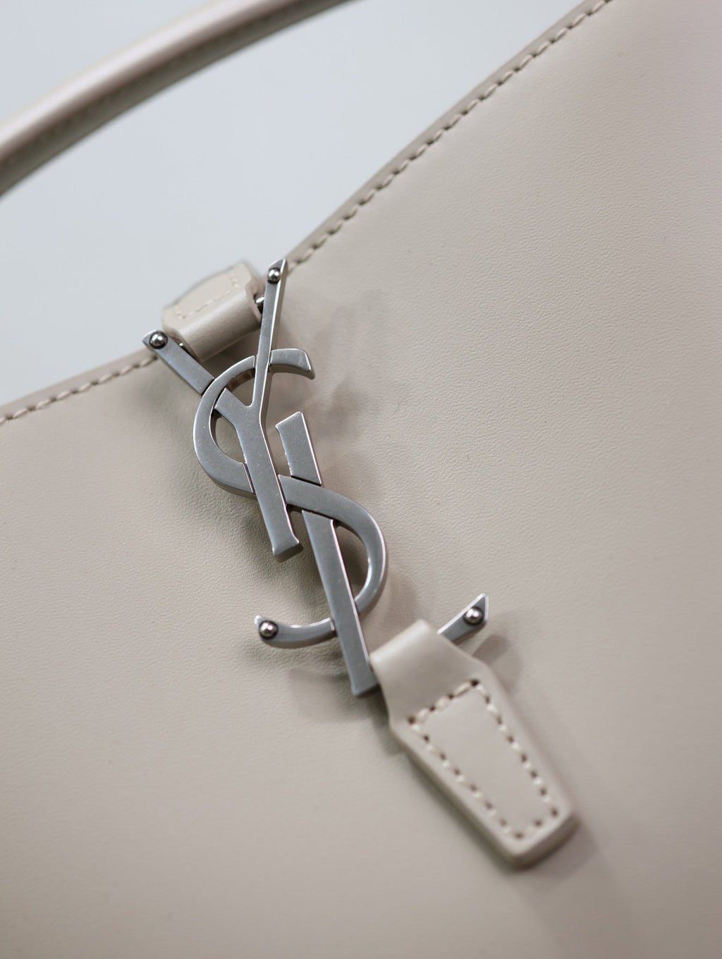 YSL 25S LE 37 BAG 20 IN DUSTY GRAY CALFSKIN SILVER HARDWRE