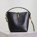 YSL 25S LE 37 20 IN BLACK SNAKE EMBOSSED CALFSKIN GOLD HARDWRE