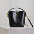 YSL 25S LE 37 BUCKET 15 IN BLACK SNAKE EMBOSSED CALFSKIN GOLD HARDWRE